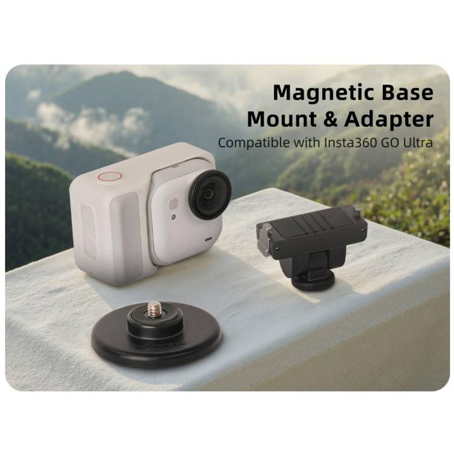For Insta360 GO Ultra Sunnylife Quick-Release Magnetic Base Mount 1/4 180 Tilt Adjustable Tableto...
