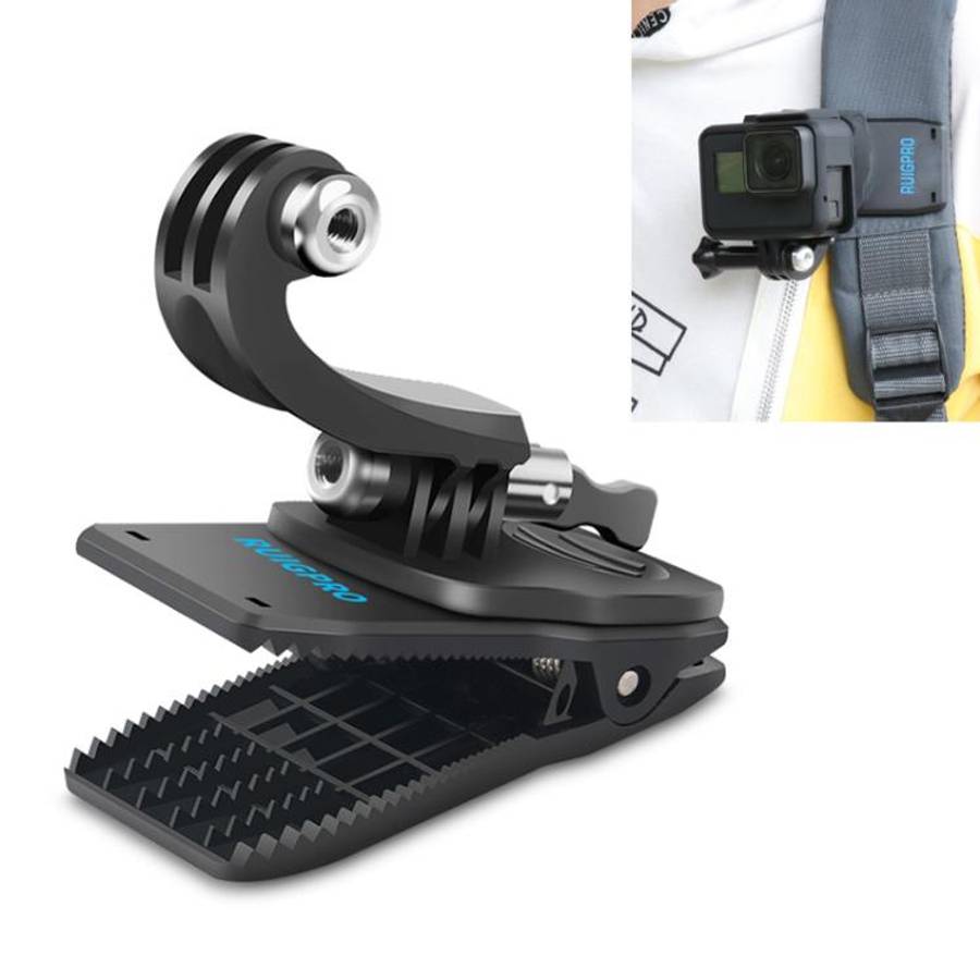 RUIGPRO 360 Degree Rotation J-Type Backpack Rec-Mounts Clip Clamp Mount with Screw for GoPro HERO...