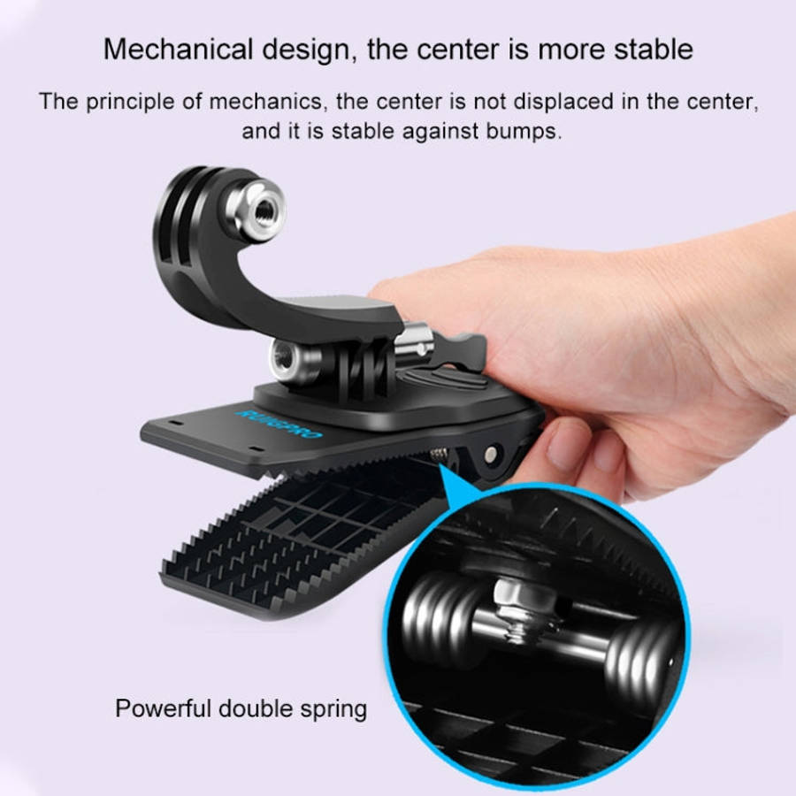 RUIGPRO 360 Degree Rotation J-Type Backpack Rec-Mounts Clip Clamp Mount with Screw for GoPro HERO...