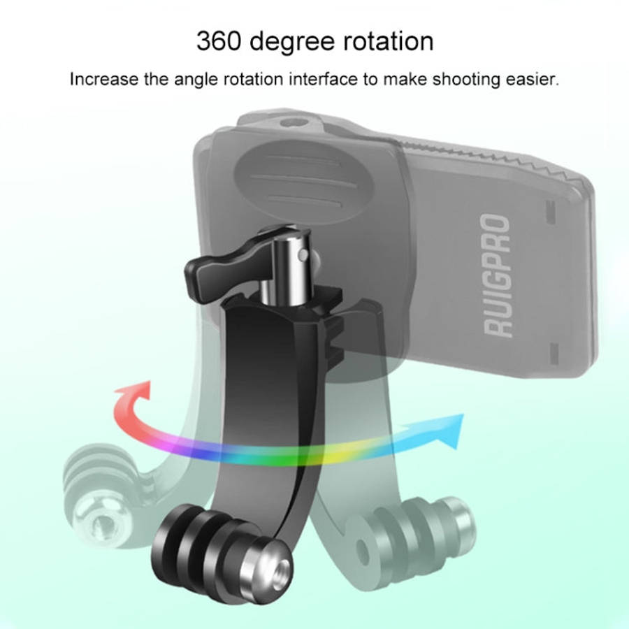RUIGPRO 360 Degree Rotation J-Type Backpack Rec-Mounts Clip Clamp Mount with Screw for GoPro HERO...