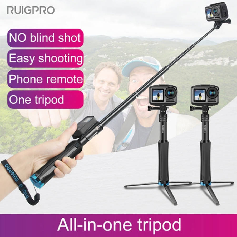 RUIGPRO One-piece Handheld Tripod Selfie Stick Telescopic Monopod Mount for DJI, Insta360, GoPro ...
