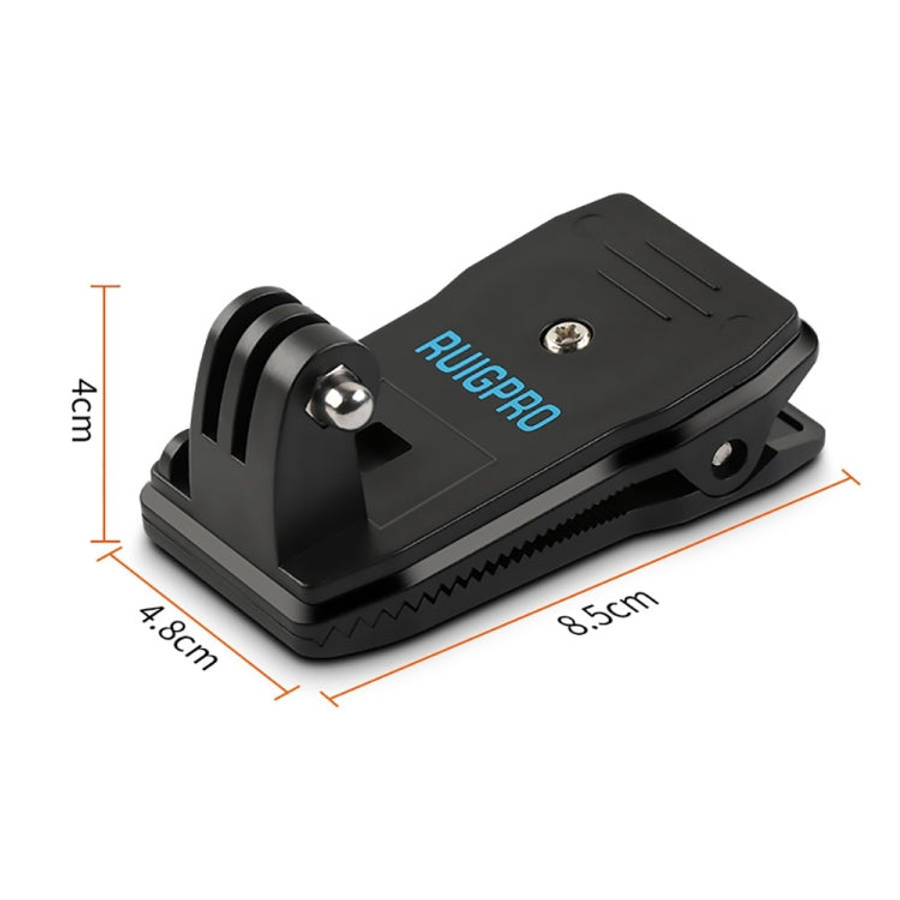 RUIGPRO 360 Degree Rotation Backpack Rec-Mounts Clip Clamp Mount + Phone Clamp for GoPro, Insta36...