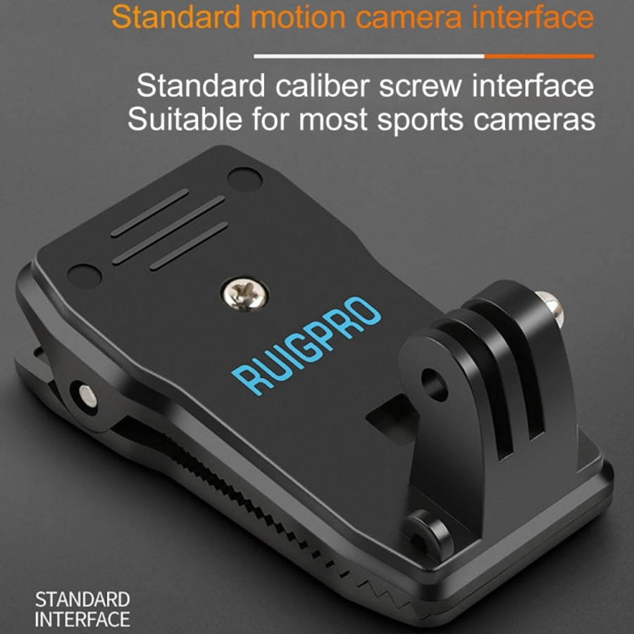 RUIGPRO 360 Degree Rotation Backpack Rec-Mounts Clip Clamp Mount + Phone Clamp for GoPro, Insta36...