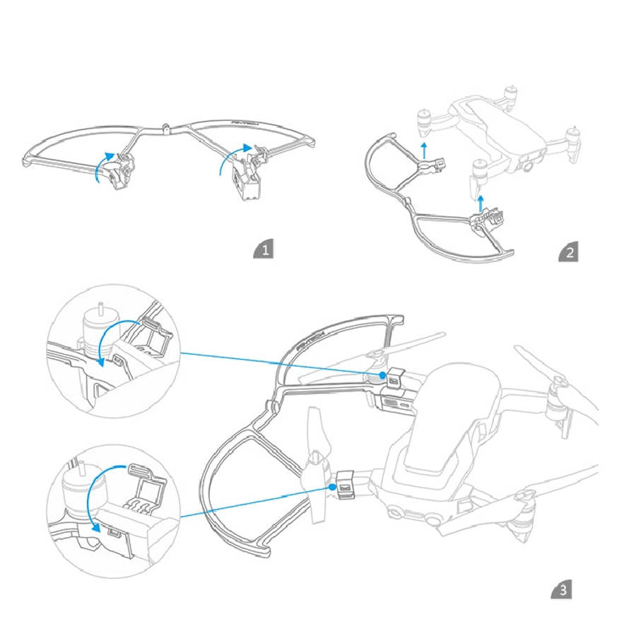 PGYTECH P-UN-034 light-painted LED Propeller Guard for DJ Mavic Air, For DJI Mavic Air