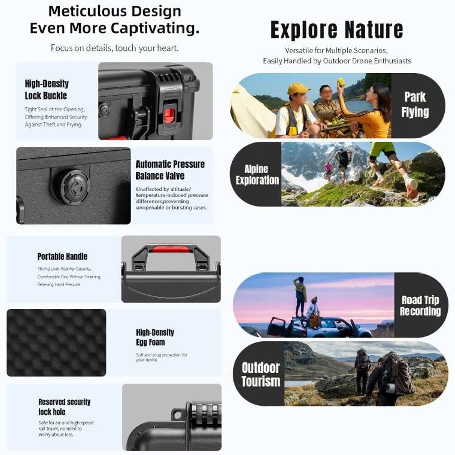 For DJI Avata 360 STARTRC Portable Waterproof Suitcase Motion-Sensing Fly Kit Storage Box, For DJ...