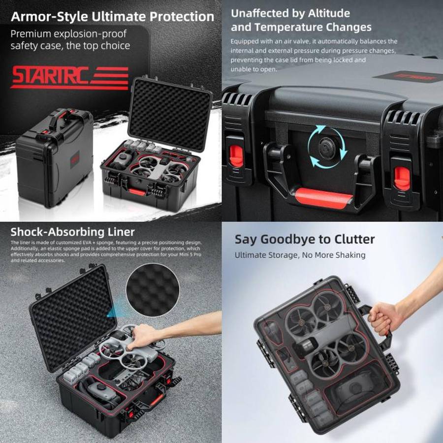 For DJI Avata 360 STARTRC Portable Waterproof Suitcase Motion-Sensing Fly Kit Storage Box, For DJ...