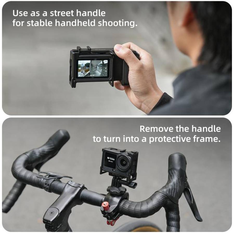 For DJI Action 6 Sunnylife 2-in-1 Detachable Protective Frame & Street Photography Handle Ergonom...