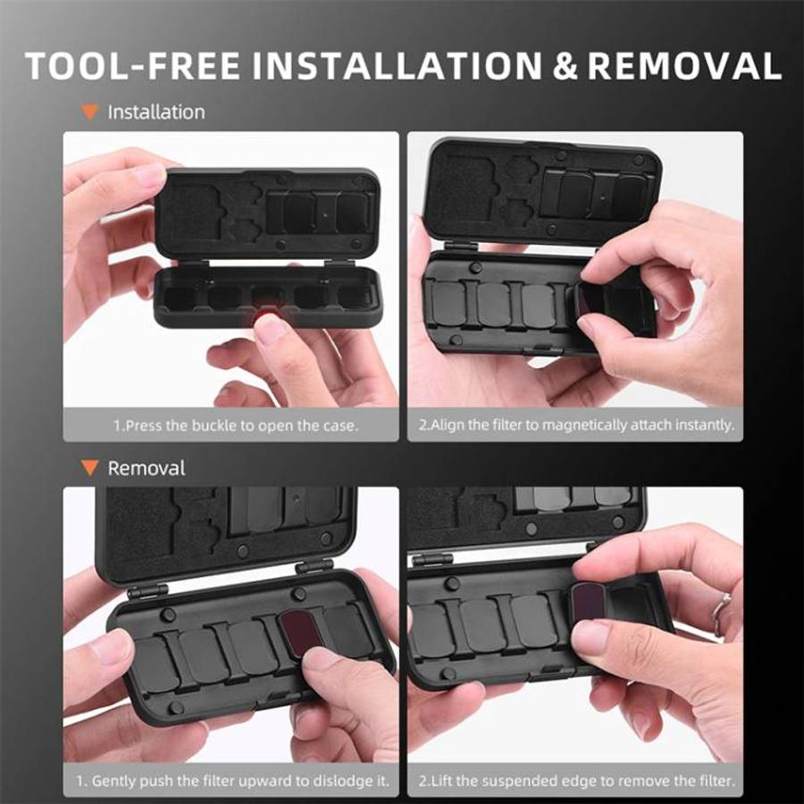 BRDRC Storage Case for DJI Osmo Pocket 3 Filter, TF/SD Card, Wide-Angle & Macro Lens Organizer, F...