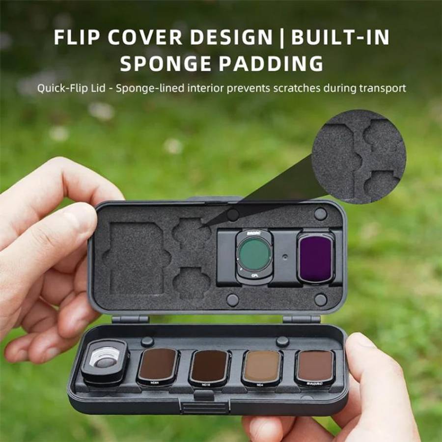 BRDRC Storage Case for DJI Osmo Pocket 3 Filter, TF/SD Card, Wide-Angle & Macro Lens Organizer, F...