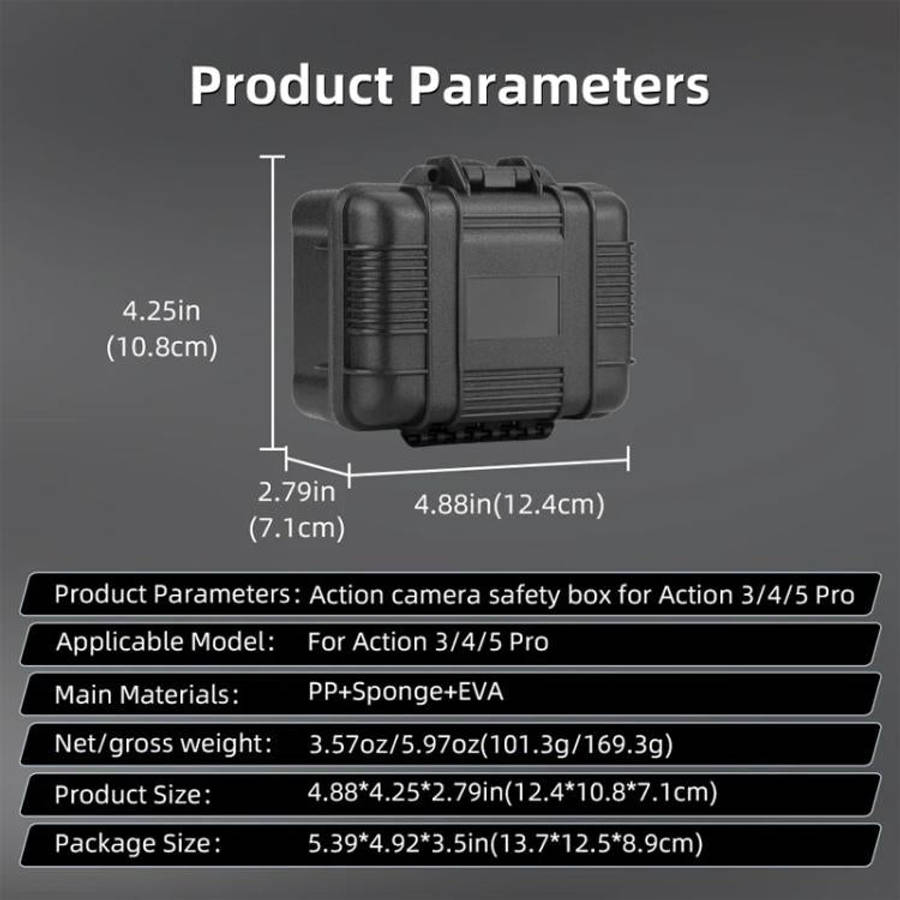 For DJI OSMO Action 5 Pro / 4 / 3 Camera Hard Storage Box Bag Protective Case, For DJI OSMO Actio...