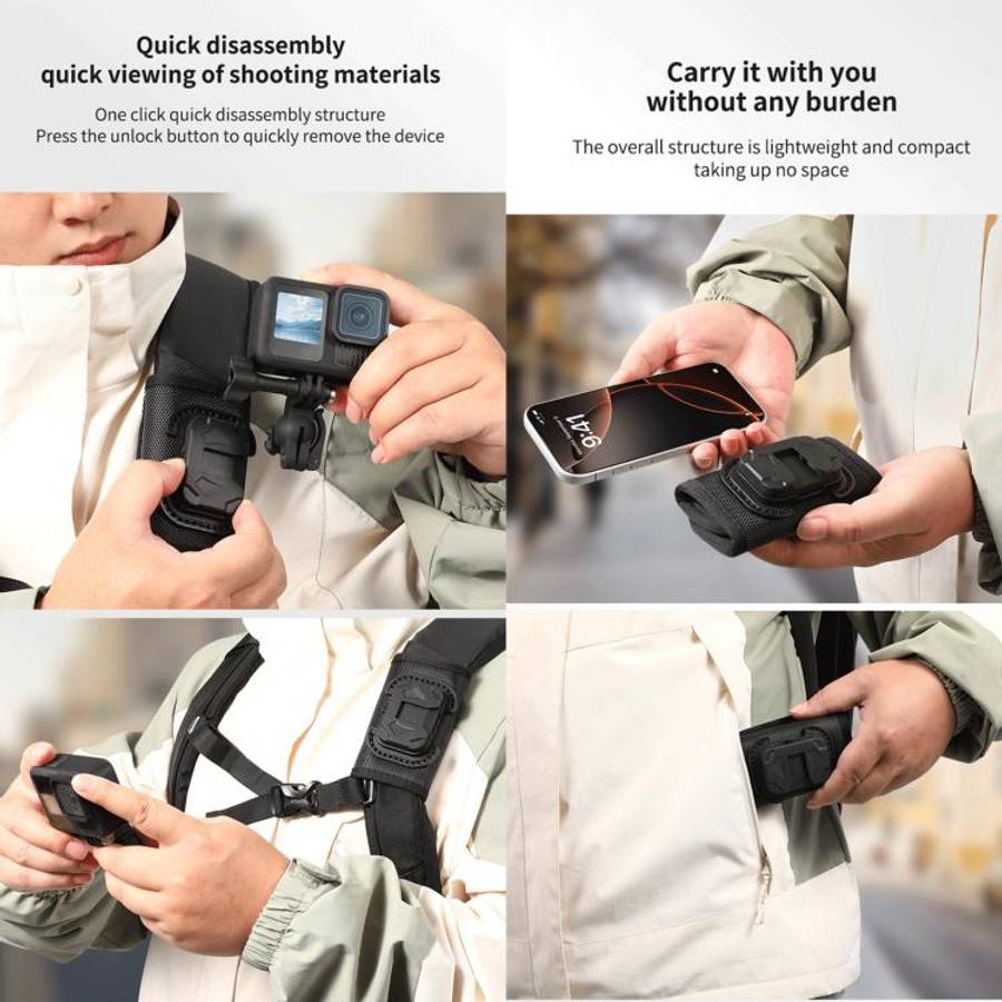 STARTRC Hook And Loop Fastener Universal Backpack Clip Mount, Backpack Clip