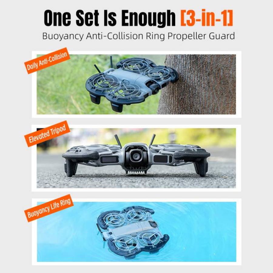 For DJI Neo 2 STARTRC Light Anti-Sink Floating Propeller Guard Bumper, For DJI Neo 2 (Black), For...