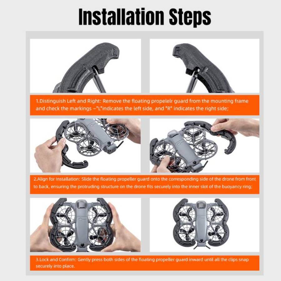 For DJI Neo 2 STARTRC Light Anti-Sink Floating Propeller Guard Bumper, For DJI Neo 2 (Black), For...