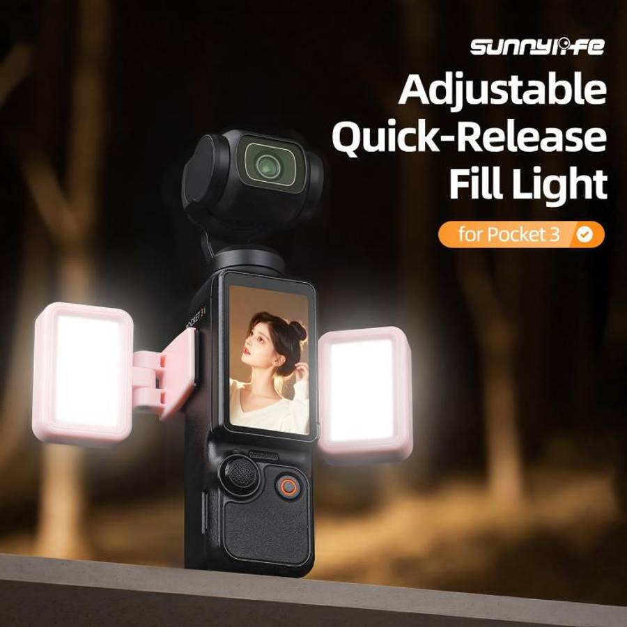 For DJI Osmo Pocket 3 Sunnylife Adjustable LED Video Light Quick-Release Fill Light Tri-Color Dim...