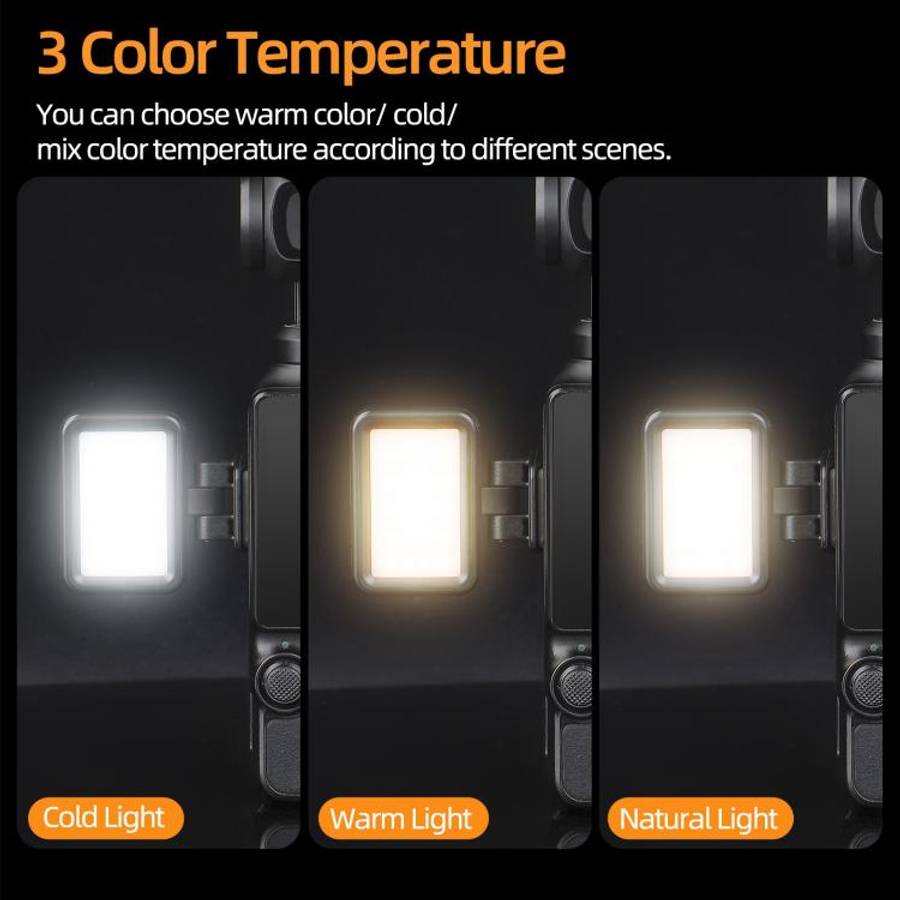 For DJI Osmo Pocket 3 Sunnylife Adjustable LED Video Light Quick-Release Fill Light Tri-Color Dim...