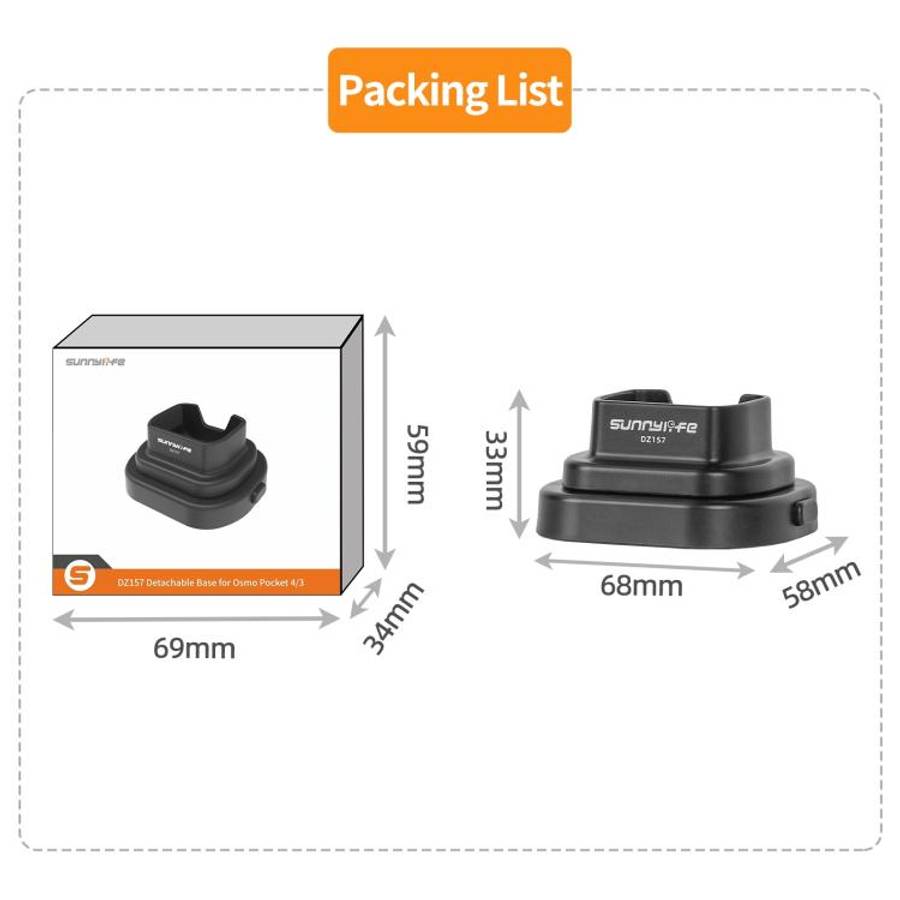 For DJI Osmo Pocket 4 / 3 Sunnylife Detachable Car & Desktop Base Stand Base Desktop Stabilizer S...