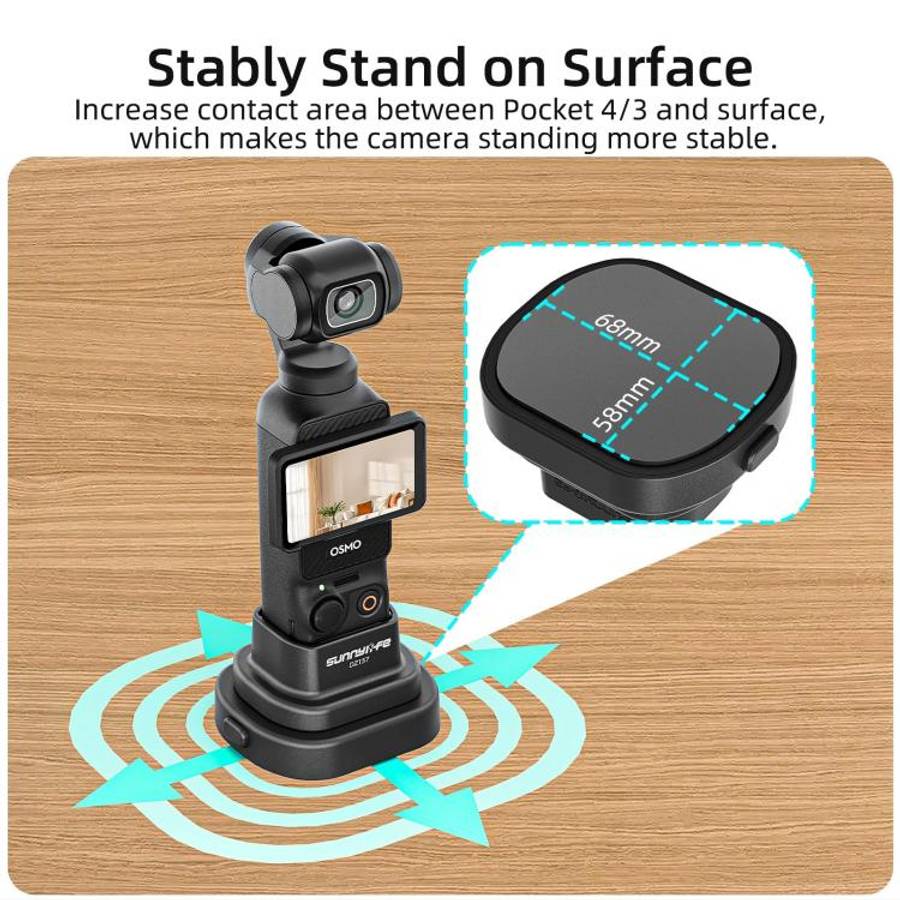 For DJI Osmo Pocket 4 / 3 Sunnylife Detachable Car & Desktop Base Stand Base Desktop Stabilizer S...