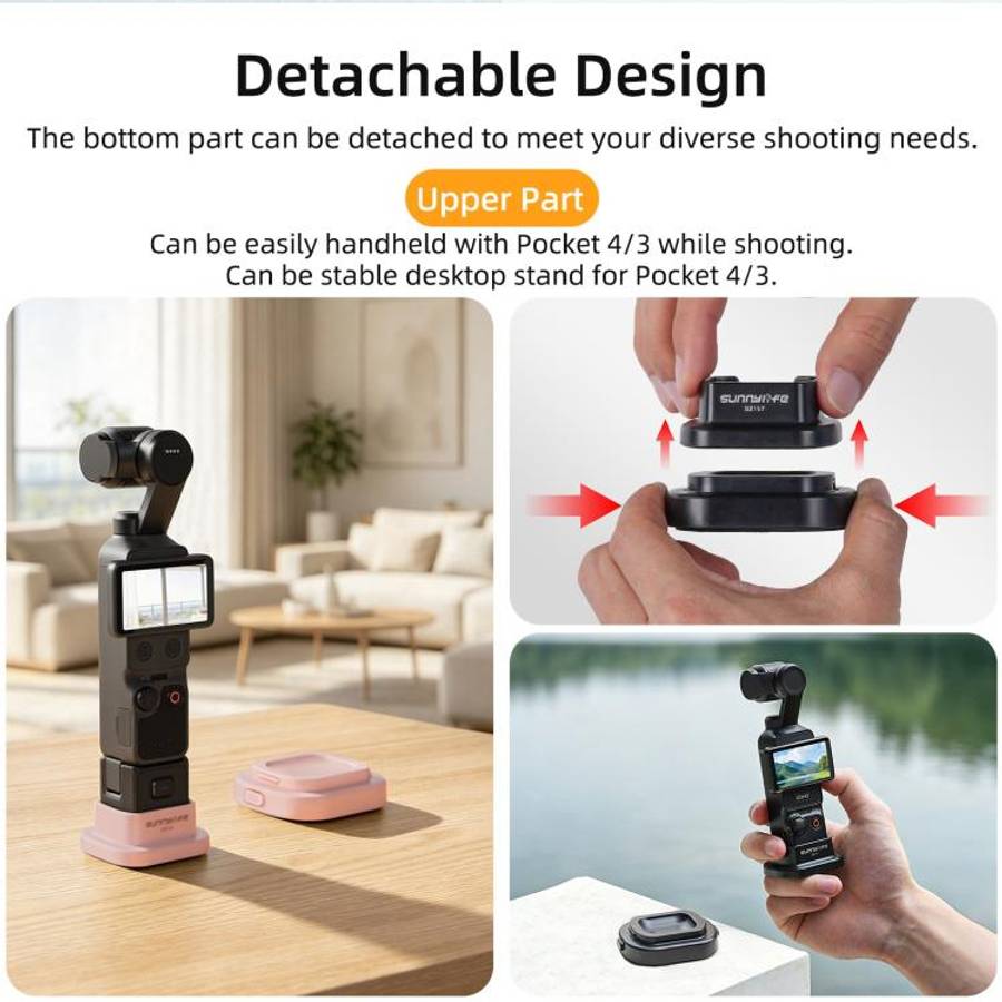 For DJI Osmo Pocket 4 / 3 Sunnylife Detachable Car & Desktop Base Stand Base Desktop Stabilizer S...