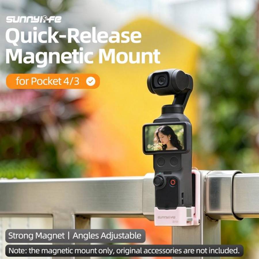 For DJI Osmo Pocket 4 / 3 Sunnylife Quick-Release Magnetic Mount Tabletop Base Plastic Bracket An...