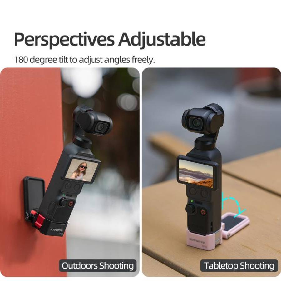 For DJI Osmo Pocket 4 / 3 Sunnylife Quick-Release Magnetic Mount Tabletop Base Plastic Bracket An...