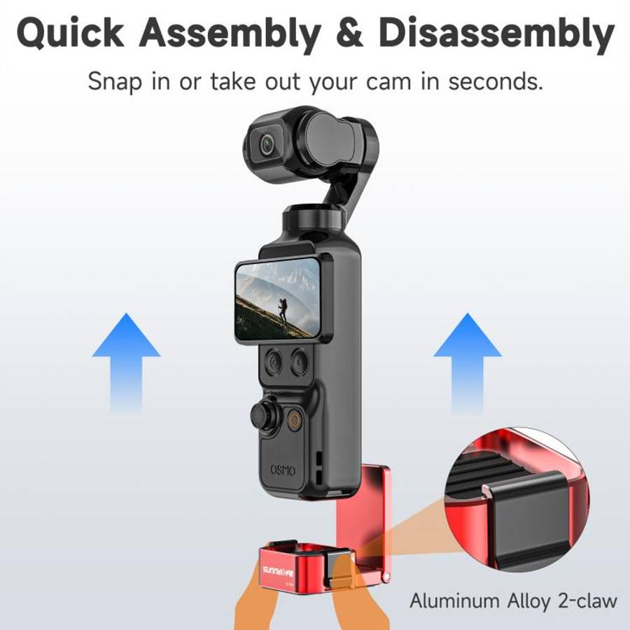 For DJI Osmo Pocket 4 / 3 Sunnylife Metal Quick-Release Magnetic Mount Tabletop Base Bracket Angl...