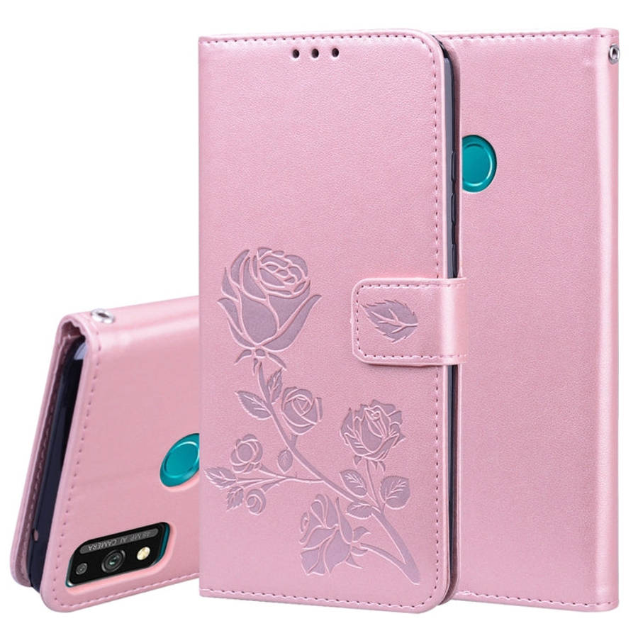 Rose Embossed Horizontal Flip PU Leather Case with Holder & Card Slots & Wallet, For Huawei Y6p, ...