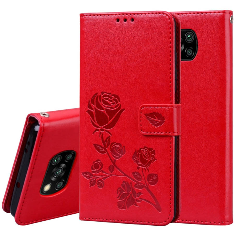 Rose Embossed Horizontal Flip PU Leather Case with Holder & Card Slots & Wallet, For Huawei Y6p, ...