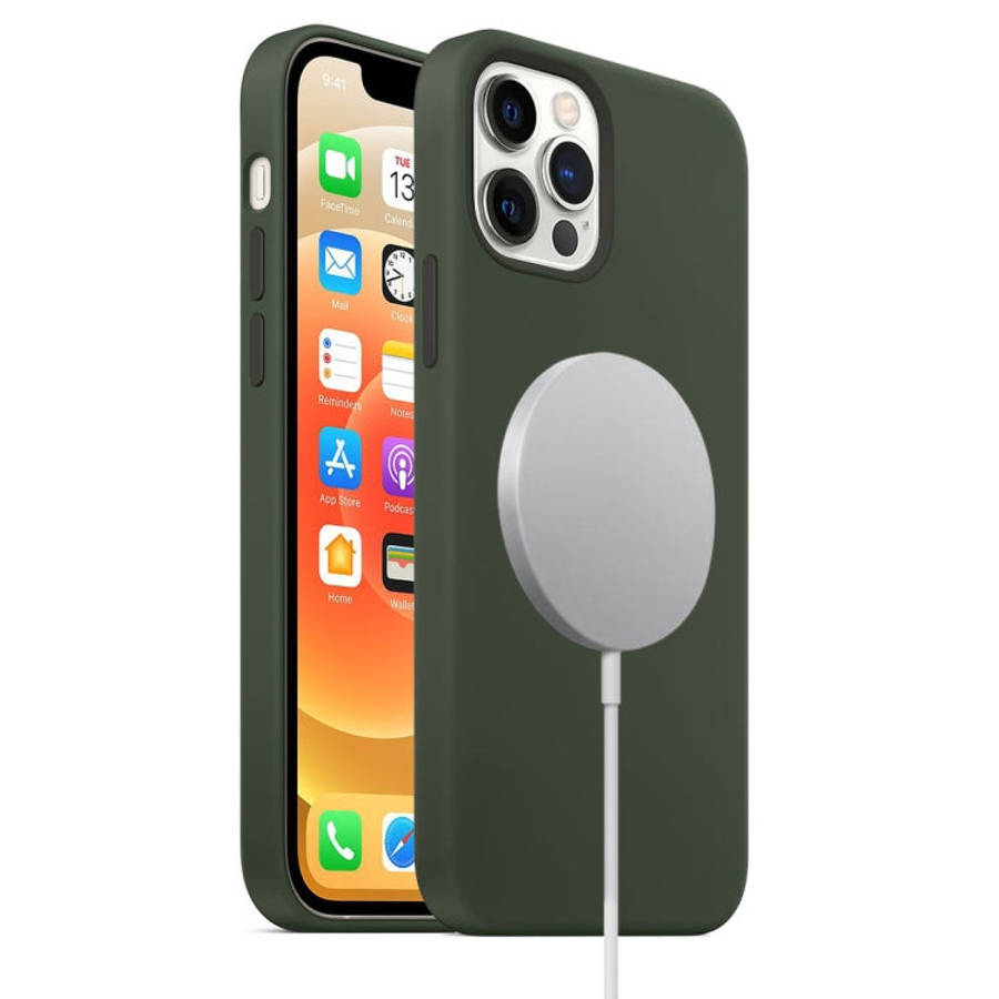 Magnetic Liquid Silicone Full Coverage Shockproof Case with Magsafe Charging Magnet, For iPhone 1...