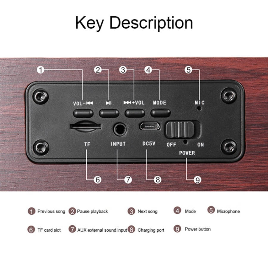 Q8 Bluetooth 4.2 Classic Wooden Double Horns Bluetooth Speaker, Q8(Red Wood Texture), Q8(Walnut T...