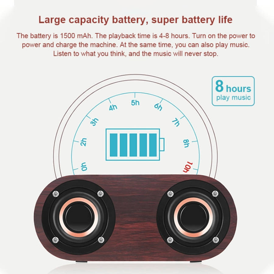 Q8 Bluetooth 4.2 Classic Wooden Double Horns Bluetooth Speaker, Q8(Red Wood Texture), Q8(Walnut T...