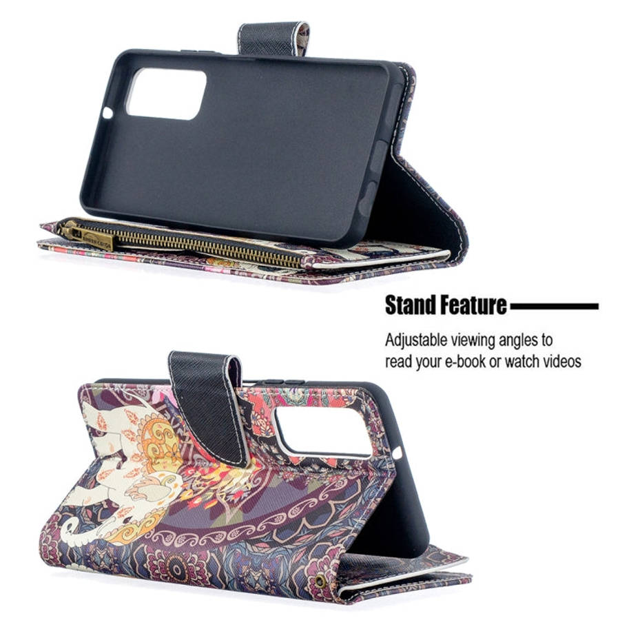 Colored Drawing Pattern Zipper Horizontal Flip Leather Case with Holder & Card Slots & Wallet, Fo...