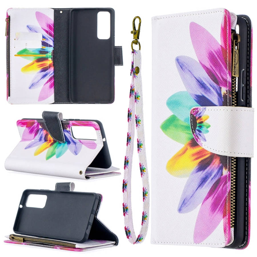 Colored Drawing Pattern Zipper Horizontal Flip Leather Case with Holder & Card Slots & Wallet, Fo...