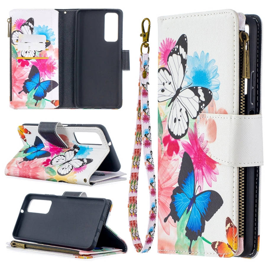 Colored Drawing Pattern Zipper Horizontal Flip Leather Case with Holder & Card Slots & Wallet, Fo...