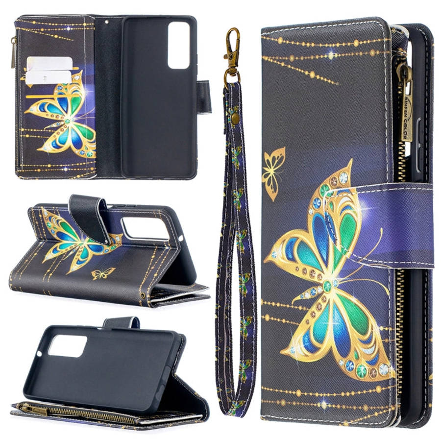 Colored Drawing Pattern Zipper Horizontal Flip Leather Case with Holder & Card Slots & Wallet, Fo...