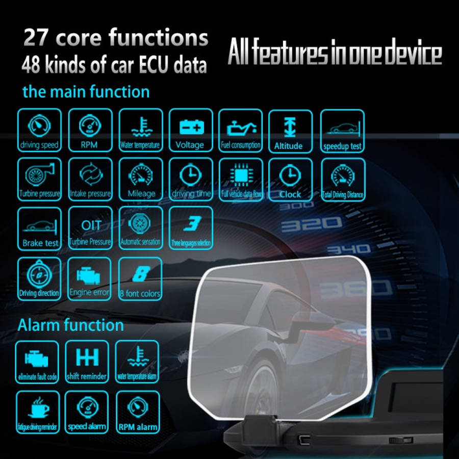 C1 OBD2 + GPS Mode Car HUD Head-up Display Compass / Speed / Water Temperature / Voltage Display ...
