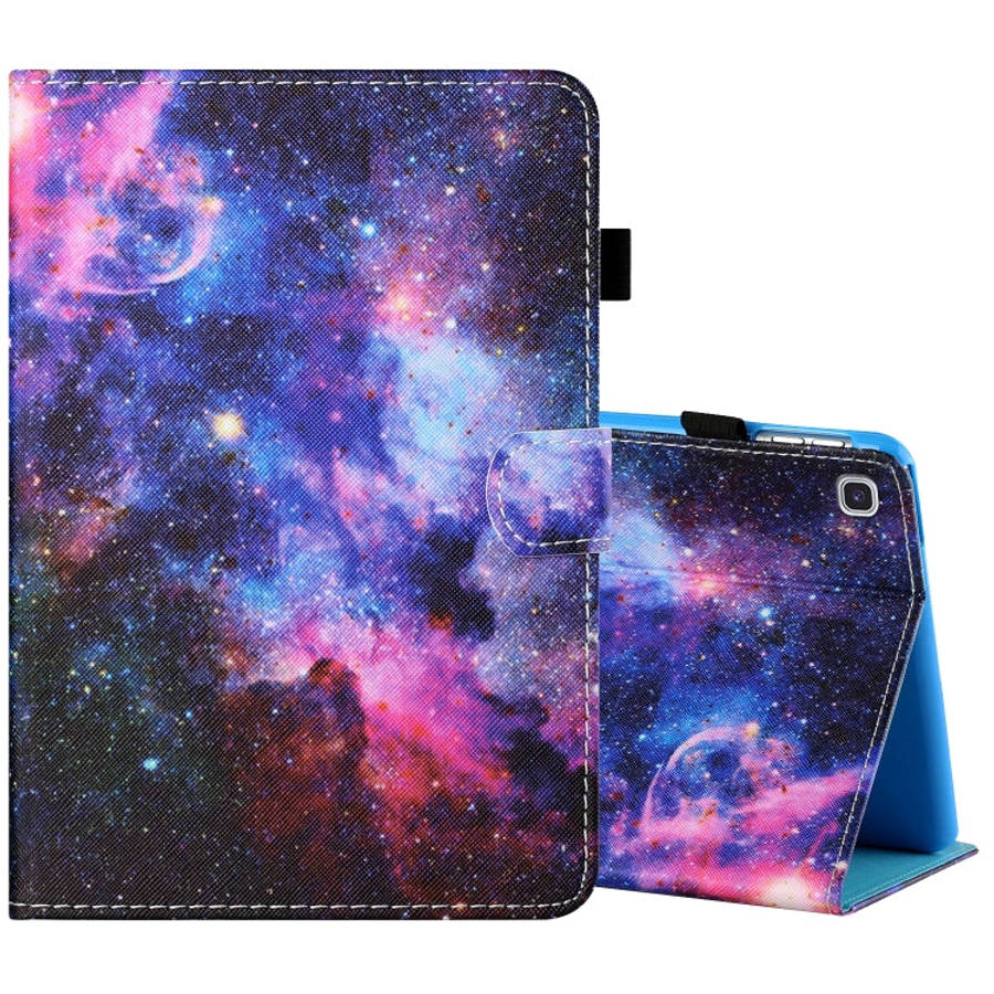 Sewing Thread Horizontal Painted Flat Leather Case with Pen Cover & Anti Skid Strip & Card Slot &...