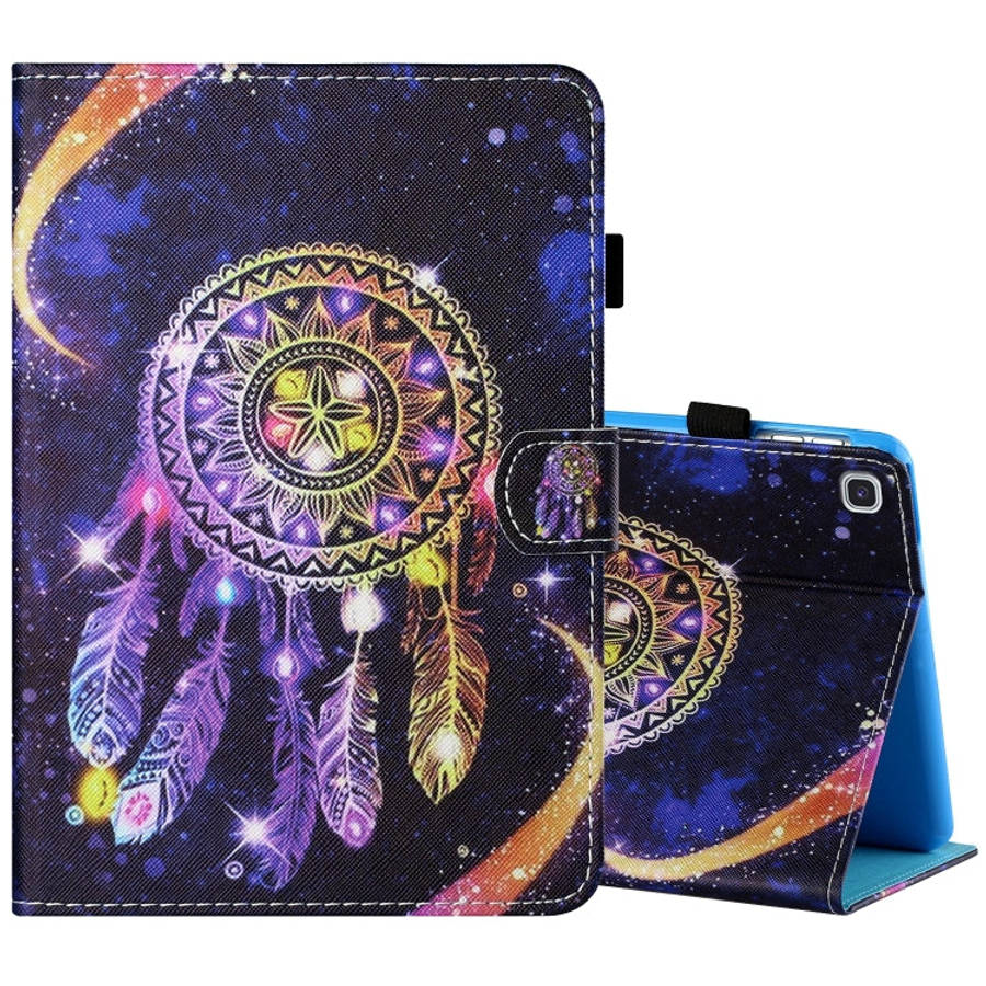 Sewing Thread Horizontal Painted Flat Leather Case with Pen Cover & Anti Skid Strip & Card Slot &...