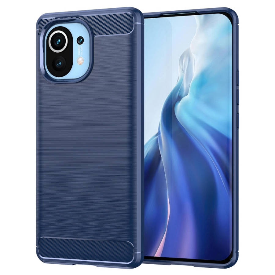 Brushed Texture Carbon Fiber TPU Case, For Xiaomi Mi 11