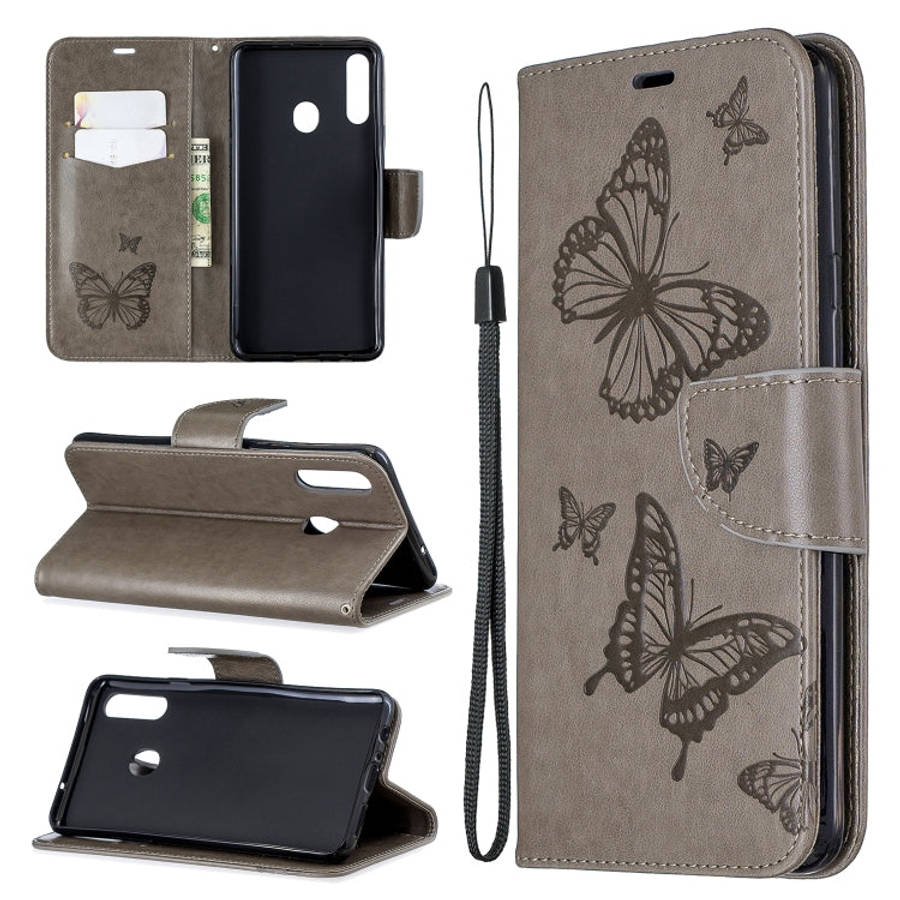 Two Butterflies Embossing Pattern Horizontal Flip Leather Case with Holder & Card Slot & Wallet &...