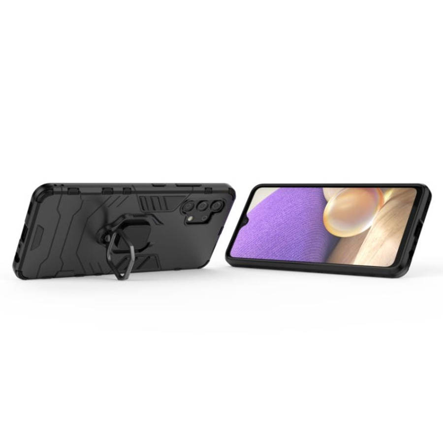 Shockproof PC + TPU Protective Case with Magnetic Ring Holder, For Galaxy A32 4G