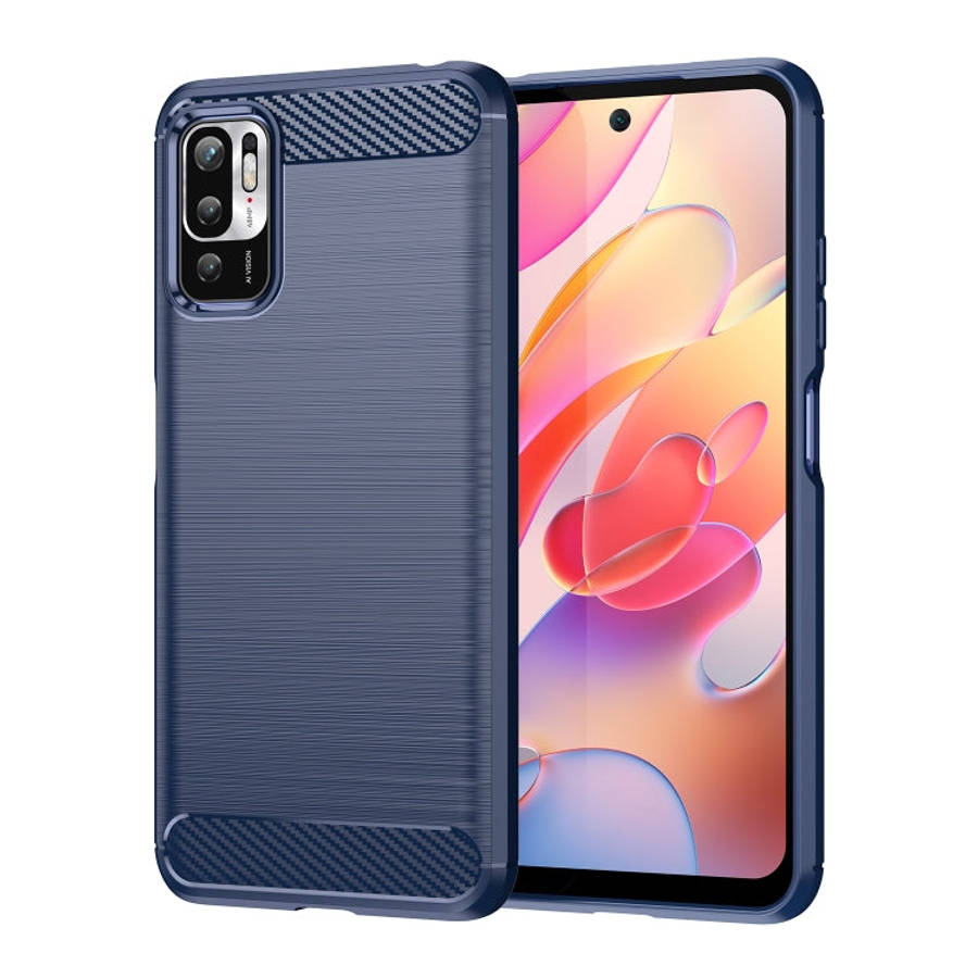 Brushed Texture Carbon Fiber TPU Case, For Xiaomi Redmi Note 10 5G