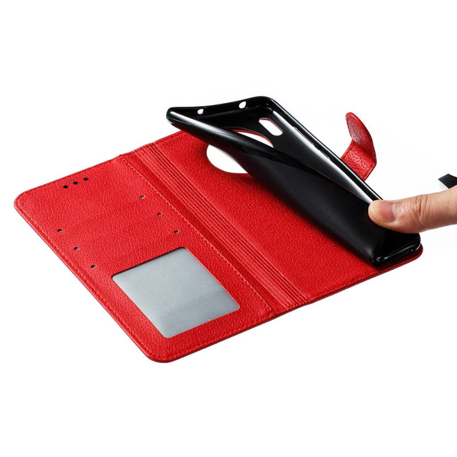Feather Pattern Litchi Texture Horizontal Flip Leather Case with Holder & Wallet & Card Slots, Fo...