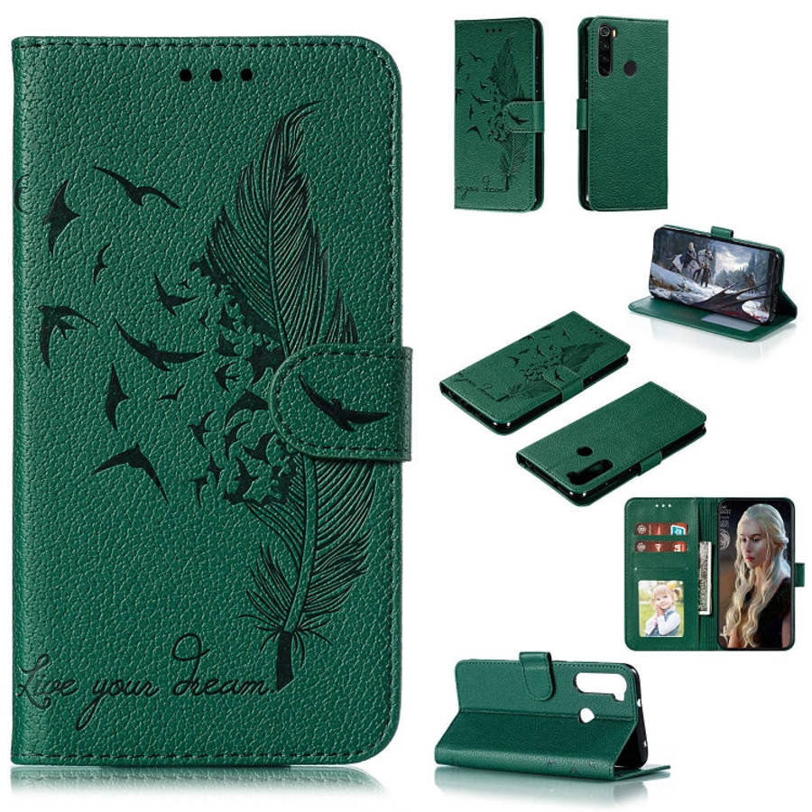 Feather Pattern Litchi Texture Horizontal Flip Leather Case with Holder & Wallet & Card Slots, Fo...