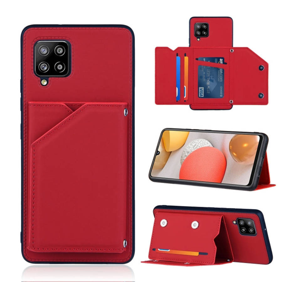 Skin Feel PU + TPU + PC Back Cover Shockproof Case with Card Slots & Holder & Photo Frame, For On...