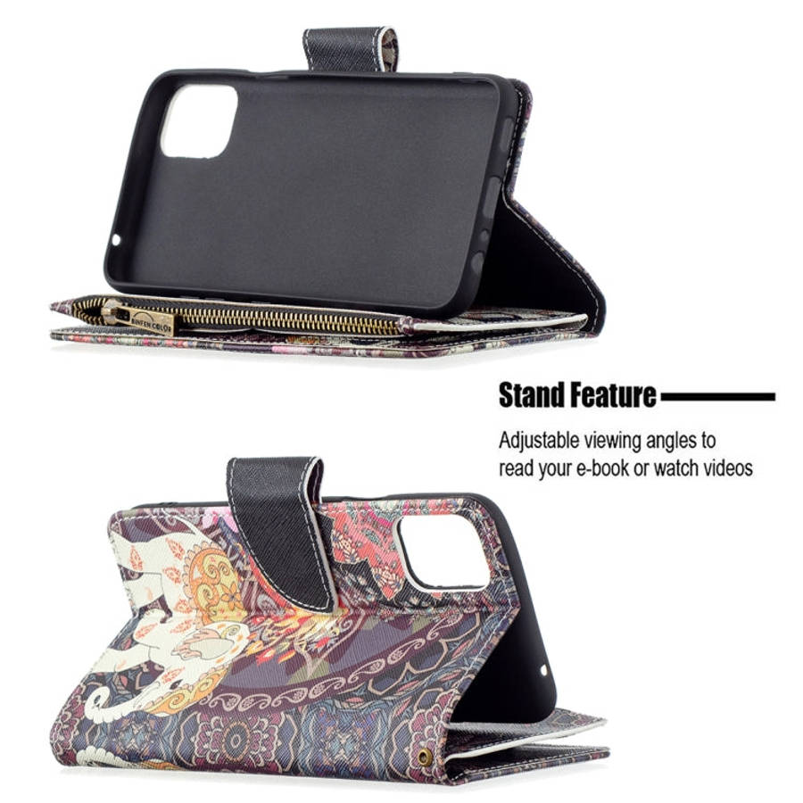 Colored Drawing Pattern Zipper Horizontal Flip Leather Case with Holder & Card Slots & Wallet, Fo...