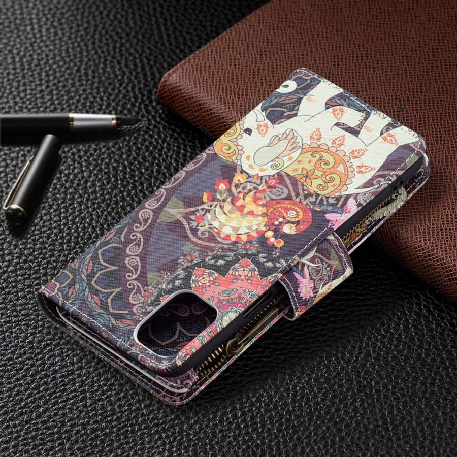 Colored Drawing Pattern Zipper Horizontal Flip Leather Case with Holder & Card Slots & Wallet, Fo...