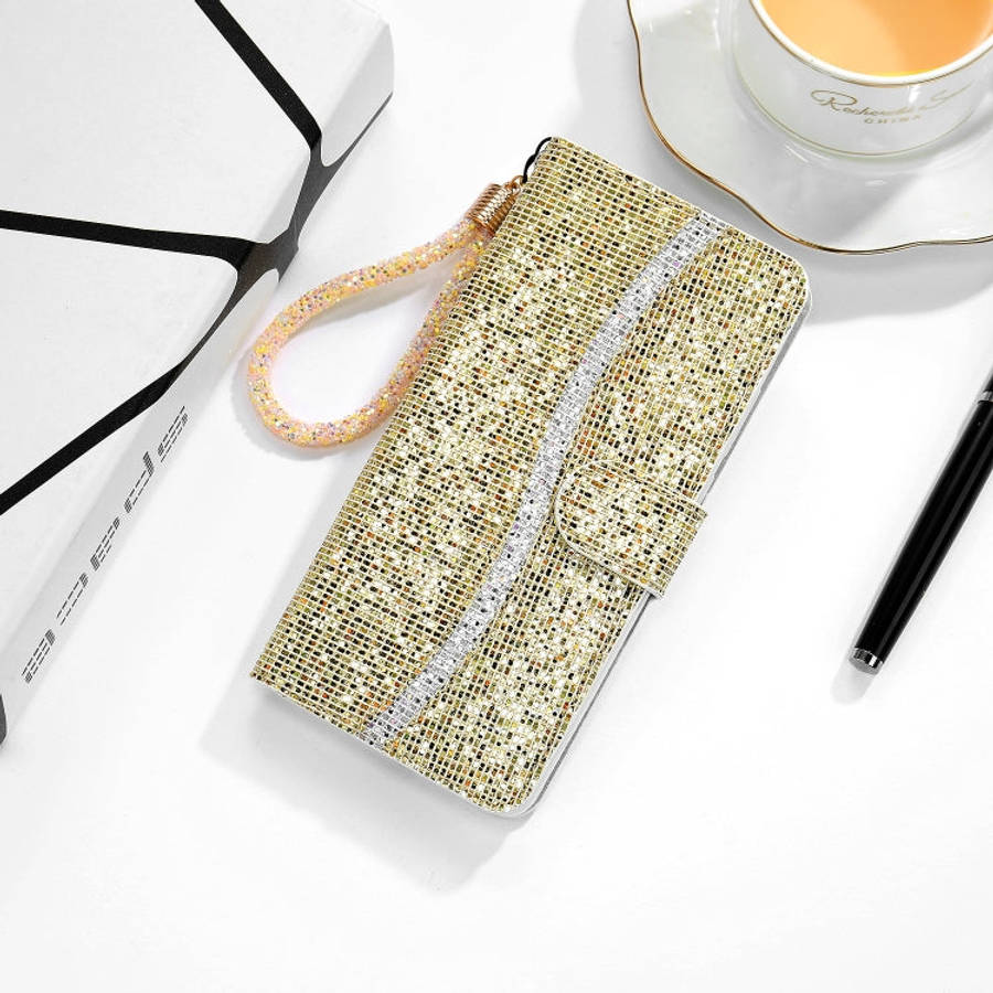 Glitter Powder Horizontal Flip Leather Case with Card Slots & Holder & Lanyard, For Samsung Galax...