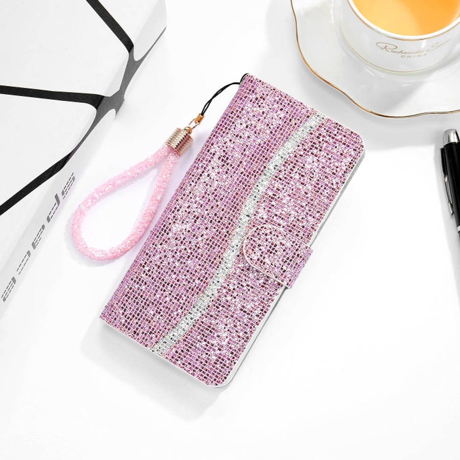 Glitter Powder Horizontal Flip Leather Case with Card Slots & Holder & Lanyard, For Samsung Galax...