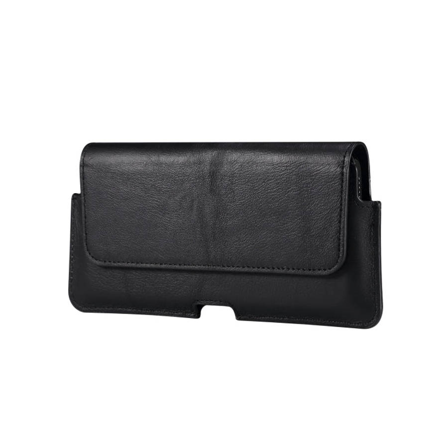 Universal Cow Leather Horizontal Mobile Phone Leather Case Waist Bag For 7.2 inch and Below Phone...