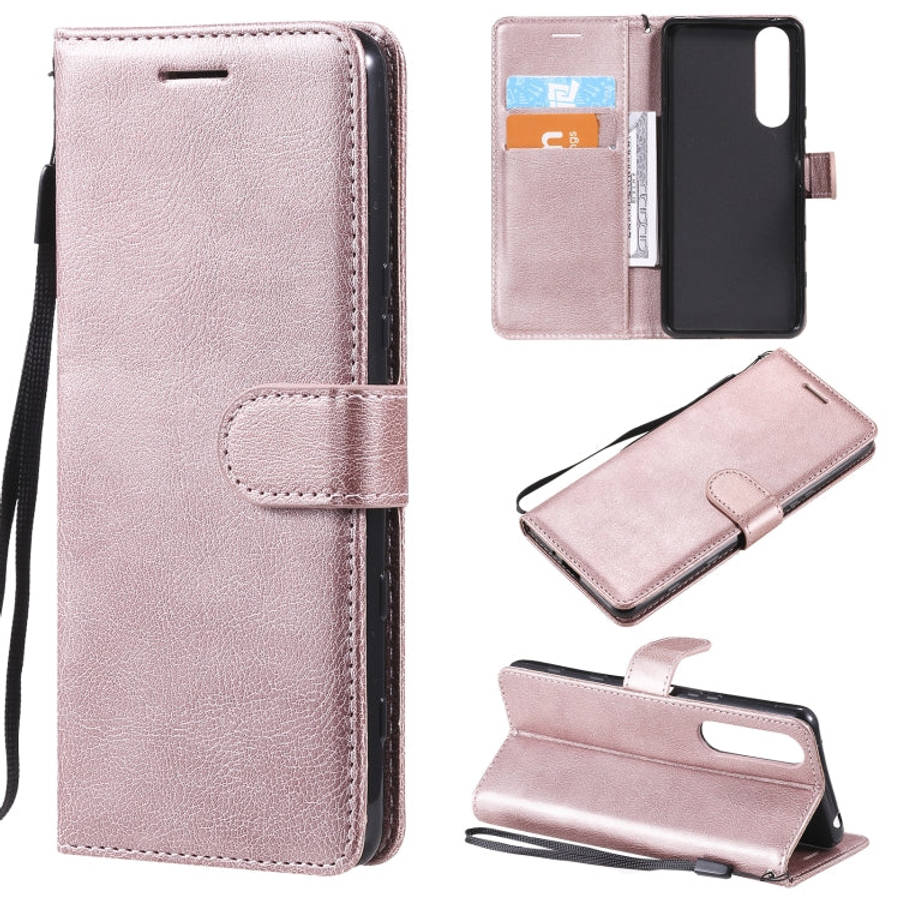 Solid Color Horizontal Flip Protective Leather Case with Holder & Card Slots & Wallet & Photo Fra...